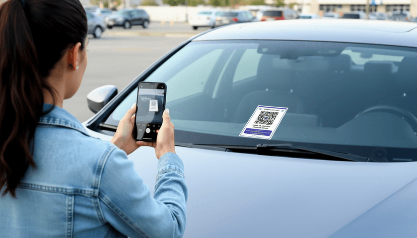 Car QR Code Emergency Sticker