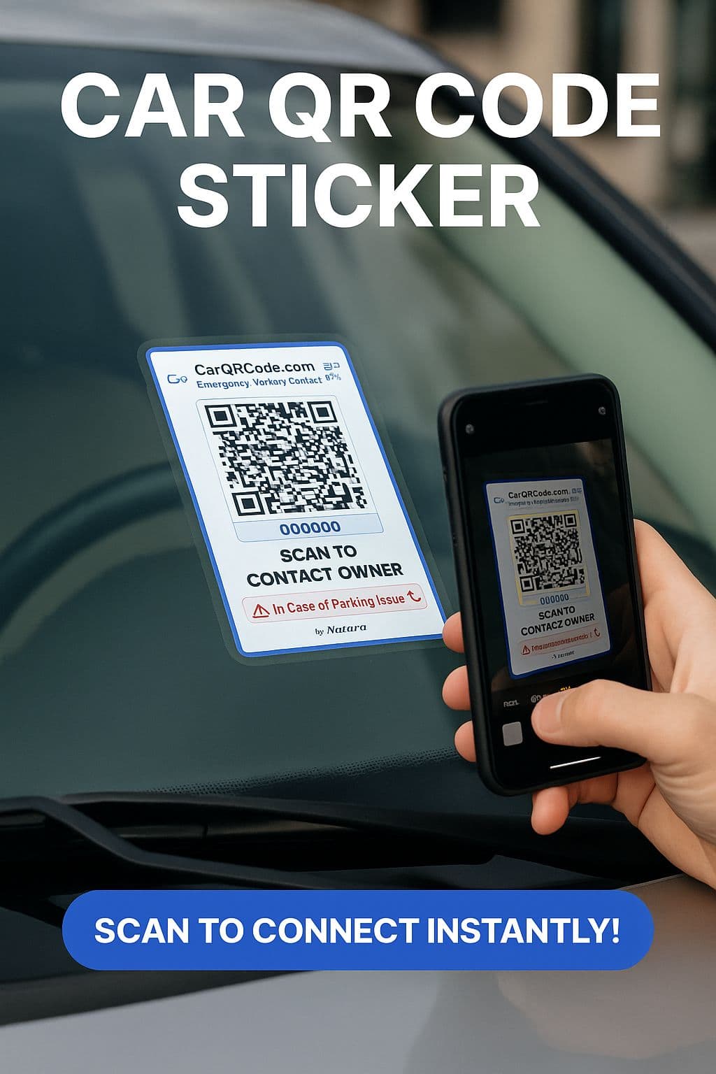 Car QR Code Emergency Sticker