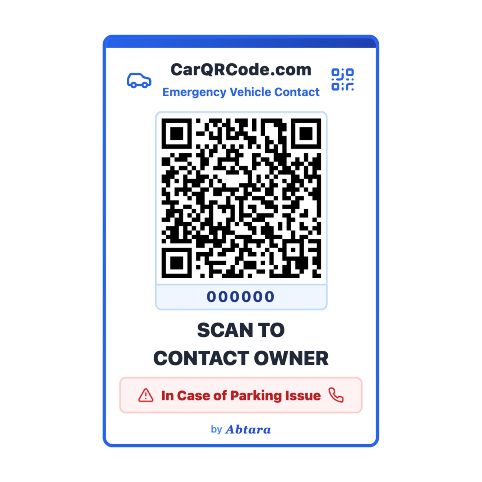 Car QR Code Sticker for Emergency Contact & Parking Issues – Scan to Call Without Revealing Your Number